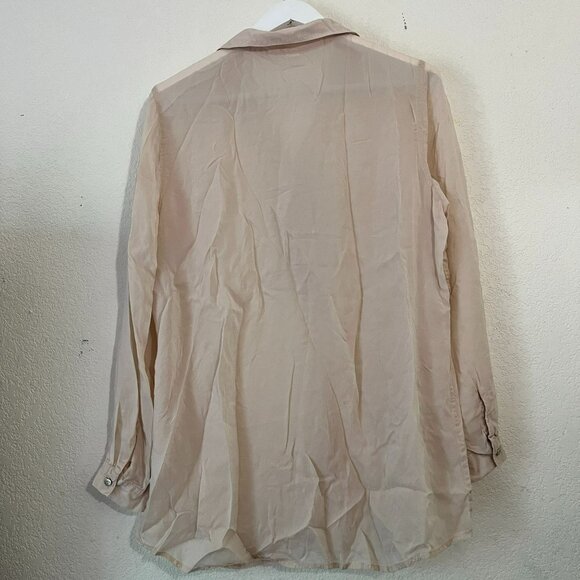 Uncommon Threads J. Jill Women's V-Neck Long Sleeve Tunic Blouse Cream Large - Picture 2 of 9